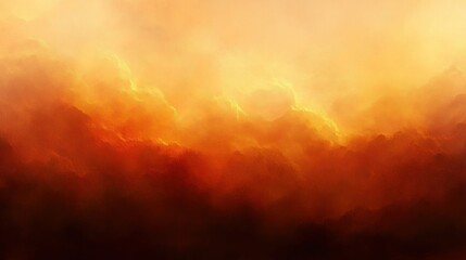 Poster - Fiery Clouds Displaying Shades of Orange and Red Colors