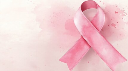 Poster - A Pink Ribbon Symbolizing Breast Cancer Awareness and Support