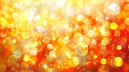 Poster - Numerous golden and orange bokeh circles create a beautiful background image
