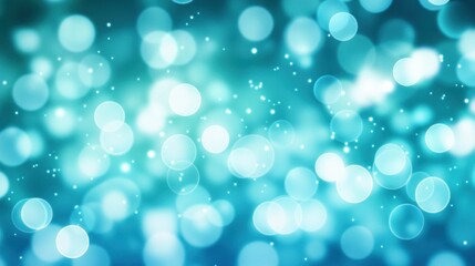 Poster - Blurry Blue Circular Bokeh Lights Against a Blue Gradient Background
