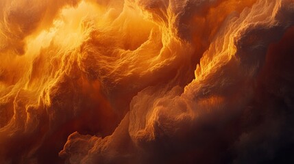 Poster - Majestic golden clouds fill the image with a warm glow