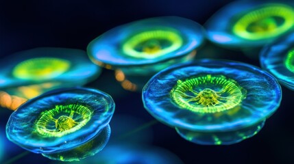 Poster - Several marine corals are presented with their detailed artistic appearance