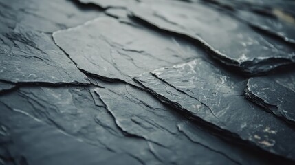 Poster - Slate Roof Tiles Showing Rough Texture And Architectural Detailing