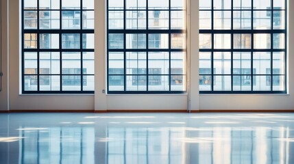 Poster - The Interior Shows Light Reflections Through Windows And Floor