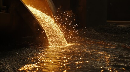 Poster - Molten metal pouring from a metallic industrial process