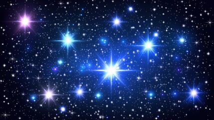Poster - A beautiful illustration featuring a starry night sky with shining stars