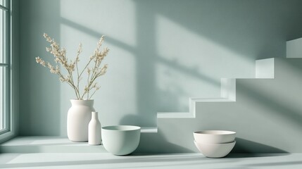 Poster - Simple and minimalist still life of elegant objects and lighting