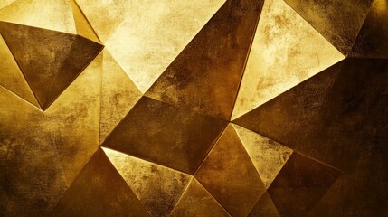 Poster - The geometric golden shapes create a beautiful artistic background design