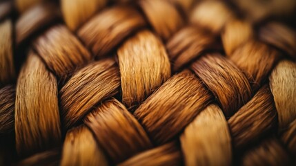 Poster - A detailed close up of woven natural fiber material