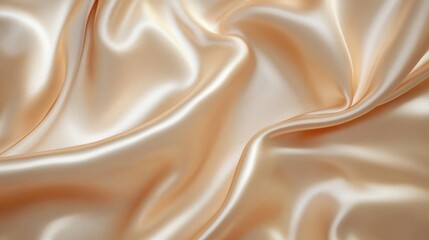 Poster - Beautiful Silk Satin Fabric Draped and Displayed in Beige Tones