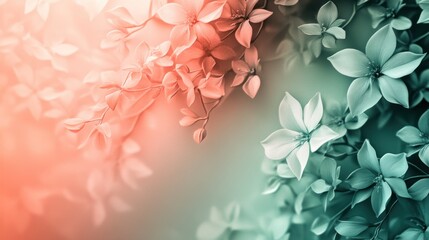 Poster - Beautifully colored flowers with many detailed petals and leaves