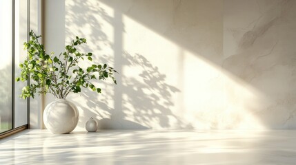 Poster - Beautiful bright interior room with foliage and sunlight streaming in