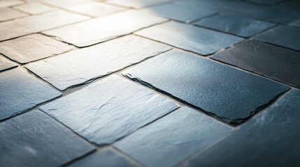 Poster - The close up view of a tiled brick surface showcases it