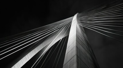 Poster - Modern cable stayed bridge showcasing geometric lines and patterns