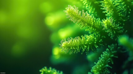 Aufkleber - Detailed close up of a vibrant green plant with textures and colors