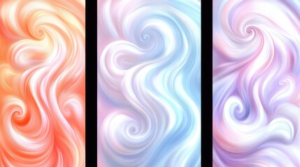 Poster - Abstract Colorful Swirls Displayed In Vertical Panels Of Color