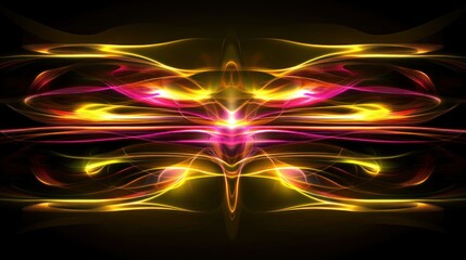 Aufkleber - Symmetrical glowing energy lines creating an abstract and beautiful scene
