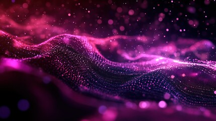 Poster - A flowing abstract background of pink and purple dots