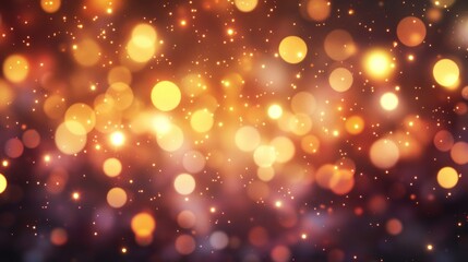 Aufkleber - Glowing golden bokeh lights with a slightly blurred background are shown