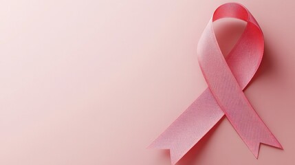 Poster - A pink awareness ribbon lays against a solid pink background