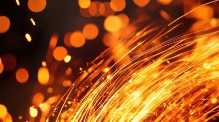 Poster - An abstract representation of sparks flying with blurry glowing lights