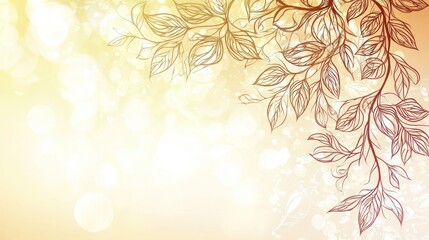 Poster - Delicate illustration of a natural plant with leaves and stems