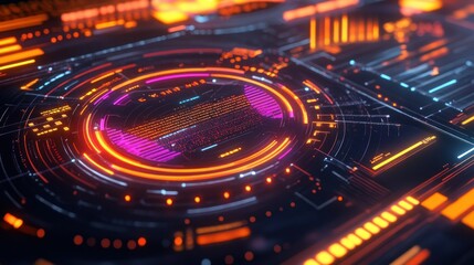 Poster - Futuristic Digital Circuit Board Showing Technological Advancements and Innovation