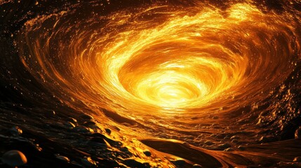 Poster - A swirling vortex of fiery energy and vibrant glowing light