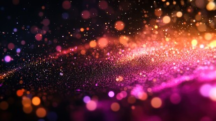 Aufkleber - Sparkling particles and lights dance gracefully across a dark canvas