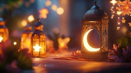 Poster - Decorative Lanterns Illuminate a Festive Scene for an Elegant Celebration