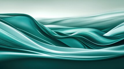 Aufkleber - Abstract artwork of flowing fabric with turquoise waves
