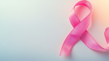 Poster - A pink ribbon representing breast cancer awareness and support