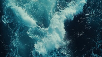 Aufkleber - Majestic ocean waves crashing and swirling on the water surface