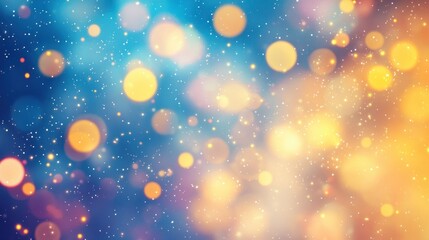 Poster - A vibrant bokeh background with blue and yellow colors