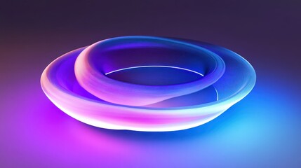 Poster - Abstract graphic illustration shows a flowing colorful shape with curves