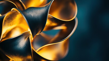 Aufkleber - An abstract sculpture made of gold and dark metal spirals