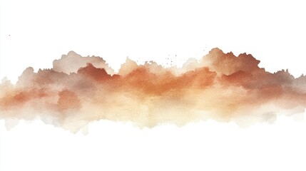 Poster - Brown and Orange Watercolor Brush Strokes Against White Background