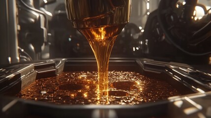 Poster - Liquid Is Poured Into A Container From A Pipe Structure