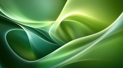Poster - Abstract flowing design with green and light green colors presents