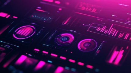 Poster - Digital user interface displaying intricate data visualization and analysis