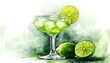 © Ardhana - Icy Lime Cocktail Watercolor Painting