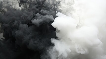 Poster - The black and white swirling smoke fills the entire composition