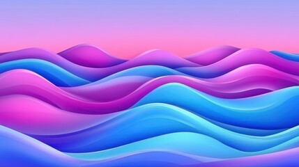 Poster - A vibrant illustration depicts abstract colorful flowing wavy shapes