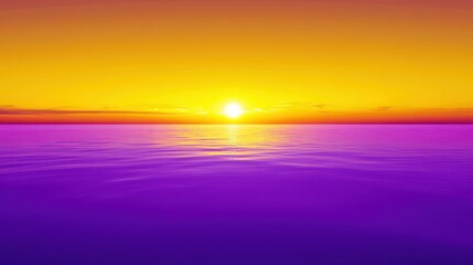 Poster - A Colorful Ocean Sunset Reflecting The Golden Orange Sky Above