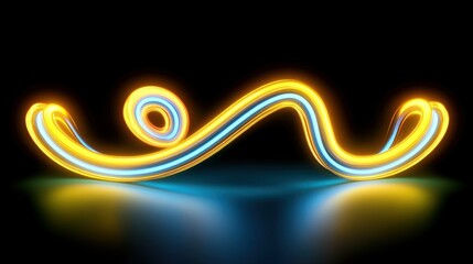 Poster - A Glowing Neon Light Abstract Displayed Against a Black Background