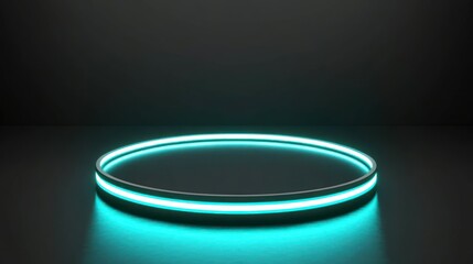Poster - This image shows a blue light ring in a dark room