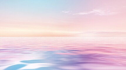 Poster - Pastel colored water reflecting the sky and clouds in the distance