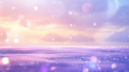 Poster - A beautiful dreamy landscape with sparkling glitter and clouds
