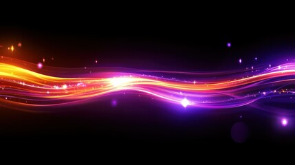 Poster - Abstract flowing light waves with streaks and radiant effects