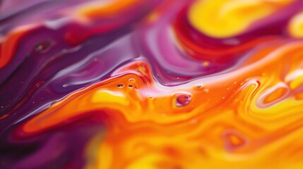 Poster - A Swirling Pattern of Mixed Paints Displaying Various Color Palettes